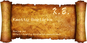 Kmetty Boglárka névjegykártya