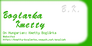 boglarka kmetty business card