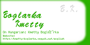 boglarka kmetty business card